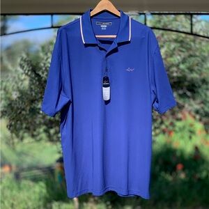 Greg Norman Play Dry Performance Blue Golf Polo Shirt ~ Mens XXL